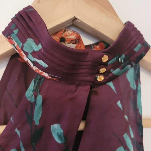 ESPRIT BEAUTIFUL FLORAL PRINT HIGH NECK HALTER TOP - Picture 2 of 8